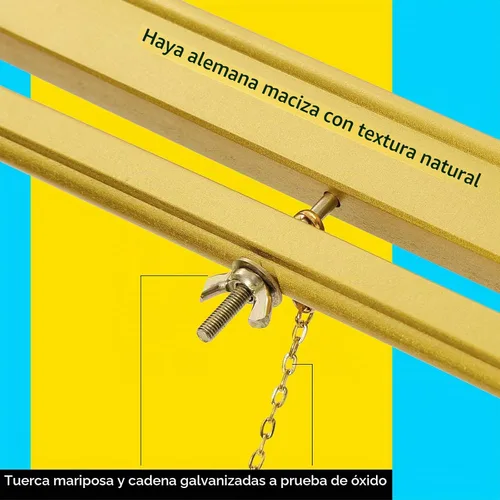 Vista 3 de MEEDEN Soporte de caballete de madera para exhibición: trípode de madera dorada para tablero de carteles Dorado