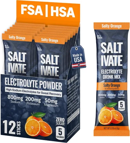 Vista 5 de Electrolitos sin sabor HSA FSA Alto contenido de sodio, potasio, magnesio Sin azúcar, estevia, ácido cítrico o maltodextrina Polvo