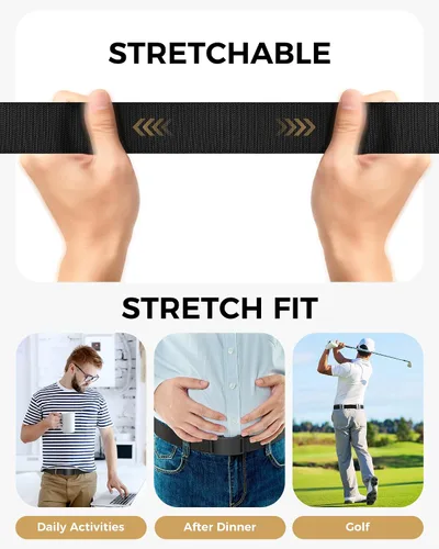 Vista 4 de Cinturón de trinquete elástico para hombres, cinturón de trabajo táctico de nailon casual, hebilla ajustable