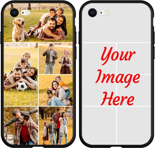 Vista 16 de Funda de teléfono con foto personalizada para iPhone 7 8 SE 2020 2022, imagen/texto personalizado, cubierta negra suave y delgada, regalo único