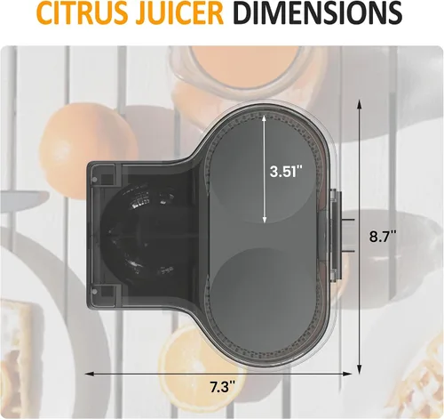 Vista 4 de Dual-Head Electric Citrus Juicer, Electric Orange Juicer Machine with Built-in Cutter & Cleaning Brush, Portable Lemon Squeezer One Button Easy to