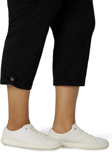 Vista 6 de Lee Pantalón capri tipo cargo flexible para mujer, talla grande, ultra lux, cómodo