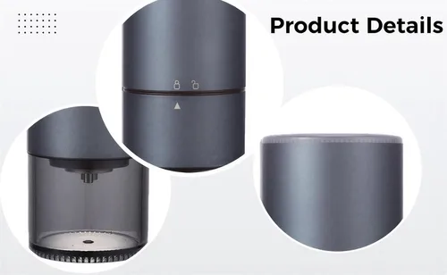 Vista 5 de Molinillo de café eléctrico portátil, molino de rebabas de acero inoxidable recargable por USB, función de parada automática, para expreso, hogar