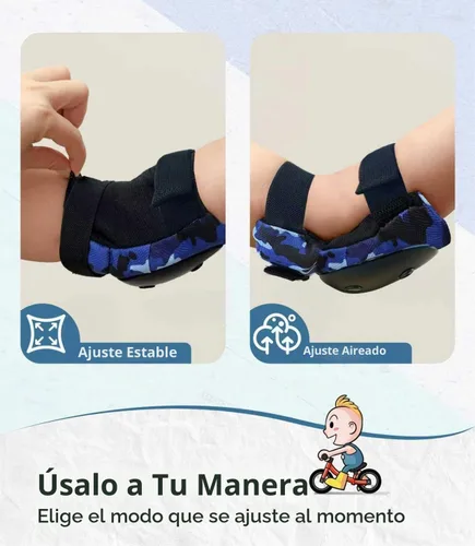 Vista 5 de Rodilleras y coderas con protectores de muñeca Simply Kids, tecnología HardSoft. Juego de equipo de protección certificado CPSIA. Rodilleras