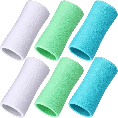Vista 20 de WILLBOND Bandas de sudor de muñeca de 6 pulgadas para hombres y mujeres, elásticas, atléticas, largas, absorbentes, para baloncesto, tenis, correr