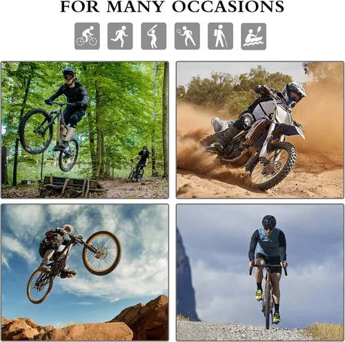 Vista 6 de Camisetas de ciclismo de montaña para hombre, manga larga, MTB Off-Road Motocross Jersey de secado rápido y absorbe la humedad