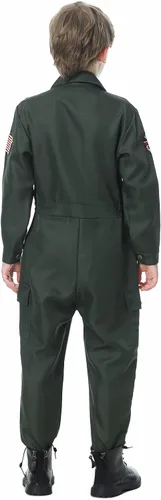 Vista 5 de Antsoldier Disfraz de piloto de combate para niños, disfraz de piloto, disfraz de aviador, disfraz de aviador, para niños, adultos, Halloween