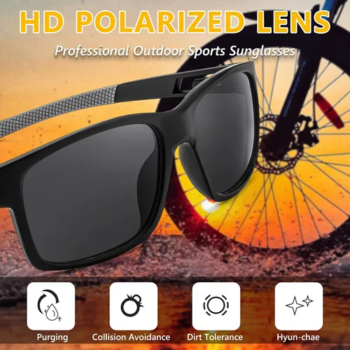 Vista 4 de FEISEDY Gafas de sol polarizadas para hombres y mujeres, para conducir, ciclismo, correr, golf, deportes, gafas ligeras, TR90, marco B2915