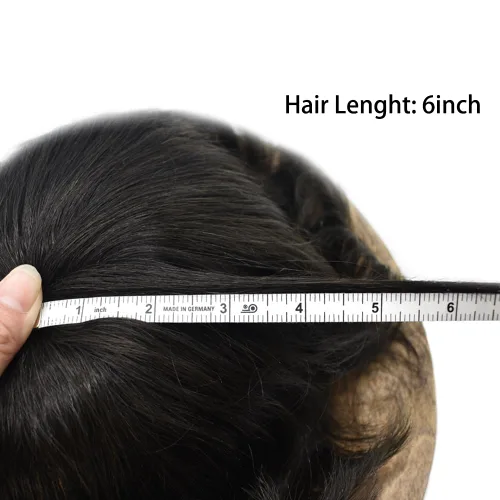 Vista 7 de Mens Toupee Human Hair Replacement System Swiss Lace Toupee For Men Hair Piece Protesis Capilar Mens Hairpiece 5X7#1 Jet Black 120% Density