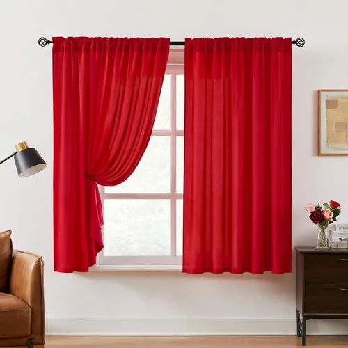 Vista 33 de HOMEIDEAS - Cortinas semitransparentes de privacidad blancas que no se transparentan, 52 x 96 pulgadas Blanco