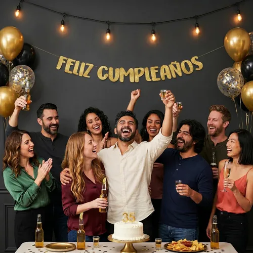 Vista 9 de Cartel de Feliz Cumpleaños con purpurina dorada preencordada, decoraciones de cumpleaños para hombres y mujeres, suministros para fiestas y regalos