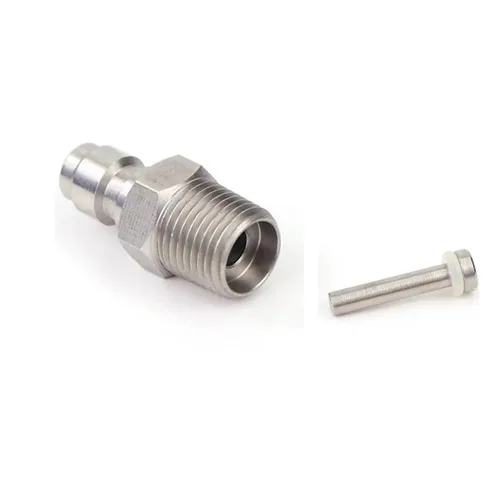 Vista 8 de Adaptador de enchufe de desconexión rápida de 0.315 in 1/8 NPT rosca macho acero inoxidable PCP Paintball accesorios de carga de aire