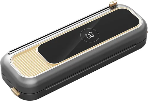Vista 8 de Sellador automático al vacío con cortador integrado, potente succión para conservación de alimentos, sella alimentos secos y húmedos, carne y más
