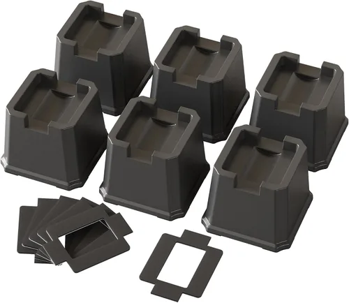 Vista 11 de Paquete de 9 elevadores de cama de 3 pulgadas resistentes para muebles que se adaptan a ruedas de cama, sofá, mesa y sofá, color negro For Wheels