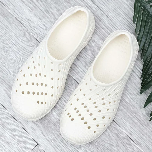 Vista 4 de CERYTHRINA Zuecos de jardín para hombre, zapatos transpirables para exteriores, sandalias de goma suave, zapatos de agua EVA para la playa