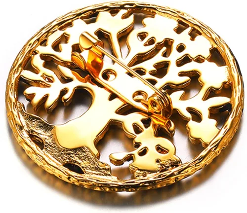 Vista 6 de U7 Brooches Jewelry for Women Men, Stainless Steel 18K Gold Plated Classic FeatherFlowerTree of LifeCustom PhotoBreast Cancer Awareness Pink Ribbion