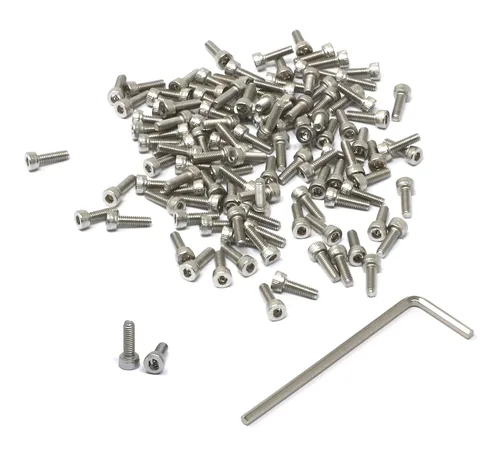 Vista 237 de iexcell Kit de tornillos de cabeza hexagonal de acero inoxidable 304, 100 unidades M2 x 0.157 in, paso de rosca de 0.016 in