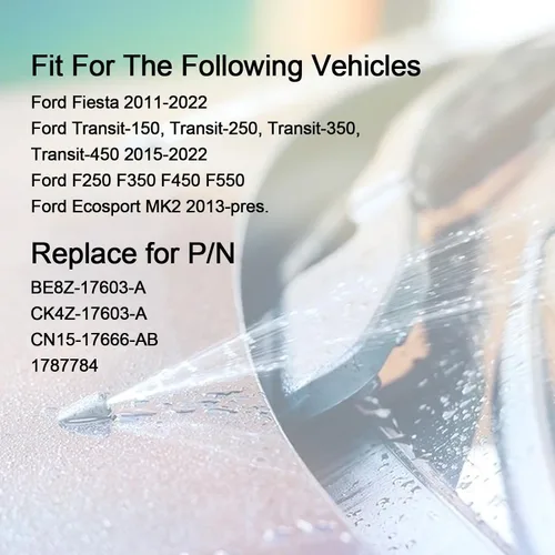 Vista 3 de Kit de boquilla para limpiaparabrisas delantero compatible con Ford Transit 2015-2022 E-Transit 2022 2023 Transit-150 Transit-250 Transit-350 HD