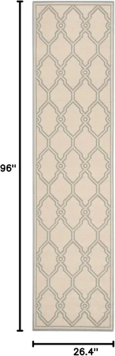 Vista 2 de SAFAVIEH Alfombra lavable para exteriores Linden Collection – Alfombra de pasillo de 2.2 x 8 pies, color crema y aguamarina, no desprende pelusa