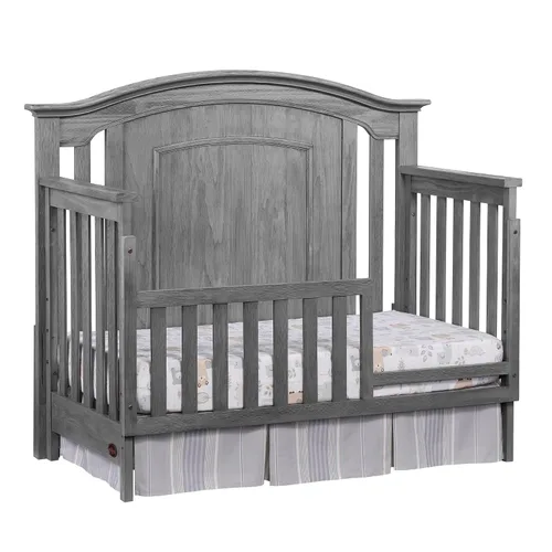 Vista 3 de Oxford Baby Willowbrook/Kenilworth Kit de conversión de riel de protección de cuna a cama infantil, gris grafito, certificado GreenGuard Gold Gris