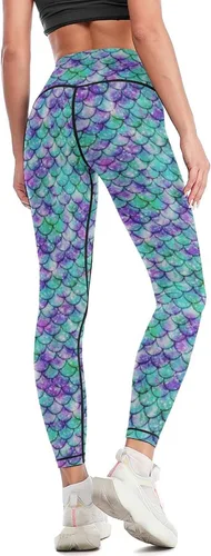 Vista 4 de Pantalones de yoga de cintura alta para mujer, elásticos en 4 direcciones, suaves, para correr, entrenamiento, pantalones deportivos de yoga