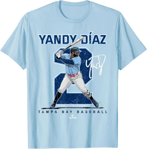 Vista 26 de Camiseta Number and Portrait Yandy Diaz Tampa Bay MLBPA, Negro