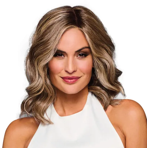 Vista 10 de Raquel Welch Bella Vida - Peluca ondulada en capas, 100% atada a mano, longitud de hombro por Hairuwear, gorra pequeña promedio, RL10/12 castaño