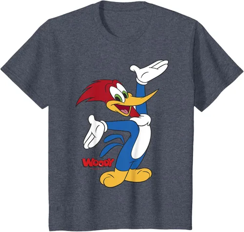 Vista 40 de Woody Woodpecker Camiseta con logotipo de cuerpo completo Negro