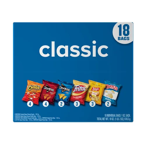 Vista 4 de Frito-Lay Snacks - Paquete variado de bocadillos, mezcla clásica, bolsas de aperitivos de una sola porción (paquete de 18), volantes, fritos, gueos