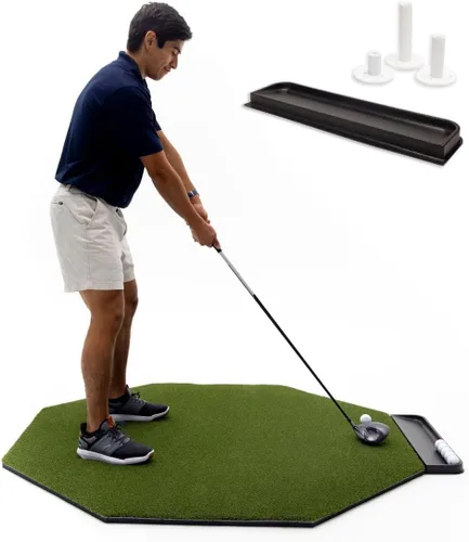 Vista 11 de Dura-Pro Alfombrilla de golf premium de césped para interiores y exteriores. Bandeja de regalo + 3 tees