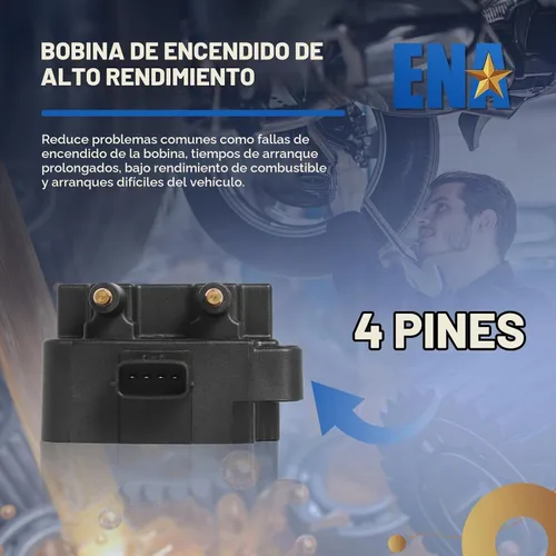 Vista 5 de Bobina de encendido con 4 conectores para Subaru 2,2 L, 2,5 L compatible con 22433-AA410 22433-AA570