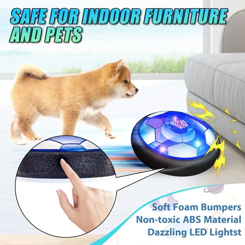 Vista 2 de Set de pelota de fútbol hover con 2 porterías - Fútbol recargable con energía LED, pelota flotante hover para interior/exterior, regalos de fútbol
