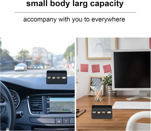 Vista 5 de Soporte para monedas para organizador de cambio de automóvil, dispensador de dinero, caja de accesorios para camiones, caja de mini organización