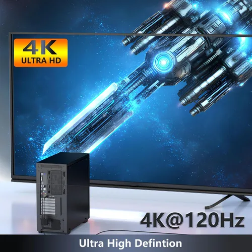 Vista 5 de Displayport MST Hub, 4K@120Hz Display Port Splitter for Dual Monitors, DP to Dual DP Adapter 1 in 2 Out, DisplayPort Splitter Extended Display