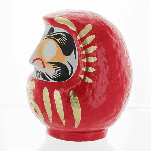 Vista 2 de Muñeca Daruma, fabricada en Japón, 4.7 pulgadas, buena suerte y buenos deseos (rojo)
