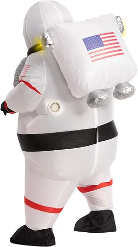 Vista 3 de Spooktacular Creations disfraz inflable de astronauta de la NASA con luz LED para niños de 7 a 10 años