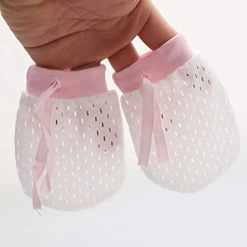Vista 4 de Lindos guantes de algodón para niños y niñas, guantes ajustables con cordón ajustable para bebés