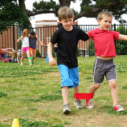 Vista 3 de Hooqict 6 bandas de carreras de 3 patas para niños y adultos, cumpleaños, carnaval, fiesta, día de campo, al aire libre, relevo de tres patas