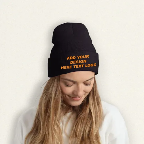 Vista 3 de Gorro personalizado para hombre, diseño de gorro personalizado, tu propio sombrero de punto personalizado