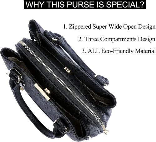 Vista 2 de KKXIU Monederos y bolsos de mano para mujer con asa superior bolso cruzado para mujer