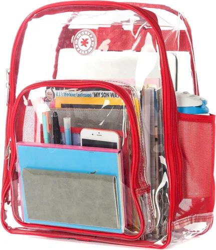Vista 13 de K-Cliffs Large Transparent Backpack Clear Heavy Duty School Bag Durable Student Bookbag See Through Vinyl Daypack Workbag