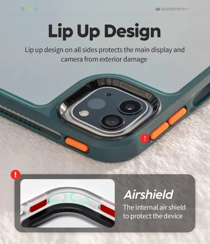 Vista 2 de Goospery Air Shield - Funda para iPad Pro de 6ª/5ª/4ª generación de 12.9 pulgadas, funda delgada ligera diaria con labios de policarbonato duradero