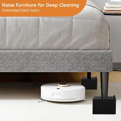 Vista 7 de Elevadores de cama de gran tamaño, elevadores de muebles King, bloques de elevación de 5 pulgadas para cama, sofá, escritorio, sofá, mesa