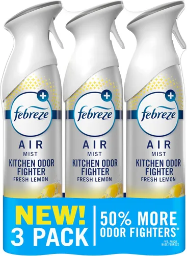 Vista 7 de Spray ambientador Febreze, aroma limpio y resistente, eliminador de olores para olores fuertes, 8.8 onzas (paquete de 3)