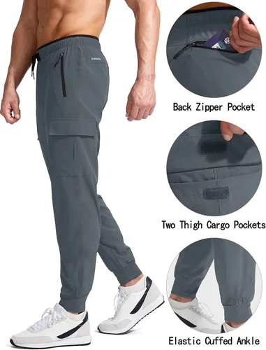 Vista 3 de G Gradual Men's Joggers Hiking Cargo Pants Multi Pockets Lightweight Quick Dry Athletic Travel Golf Outdoor