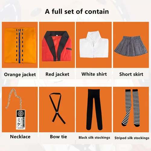 Vista 3 de KAKEGURUI - Disfraz de anime para cosplay de Yomozuki, conjunto completo, uniforme de fiesta de Halloween