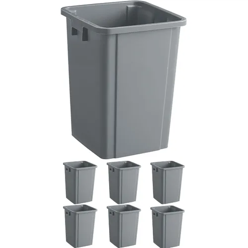 Vista 13 de Bote de basura cuadrado negro de 19 galones para restaurante, papelera comercial, papelera de plástico alto, papelera industrial, papelera cuadrada