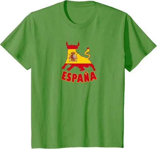 Vista 10 de Spain Espana with Bull and National Flag/Present T-Shirt Asphalt Grey