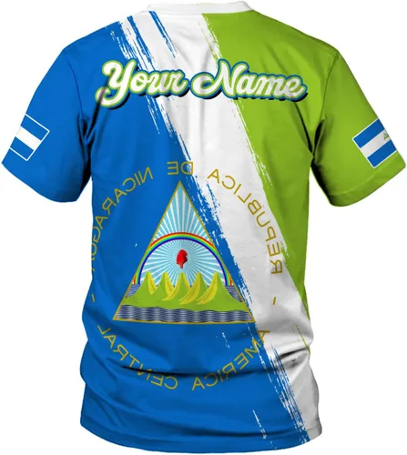 Vista 7 de Camisa personalizada de Nicaragua con bandera de Nicaragua para hombres y mujeres, camiseta de Nicaragua, camiseta de Nicaragua