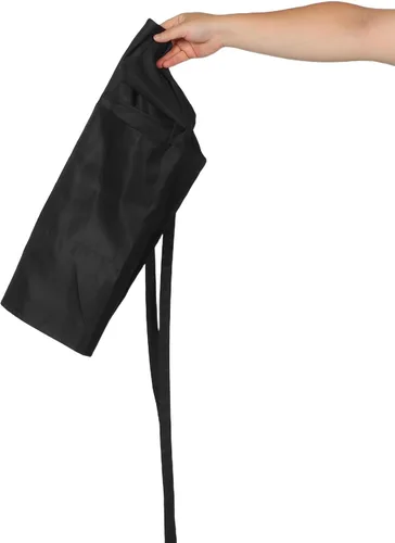 Vista 4 de SHOWERORO 2pcs Waterproof Half Aprons with 3 Pockets Black Server Aprons for Men and Women Kitchen Cooking and Dishwashing Work Utility for